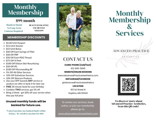 Advanced Practice Aesthetics – Brochure Front Page